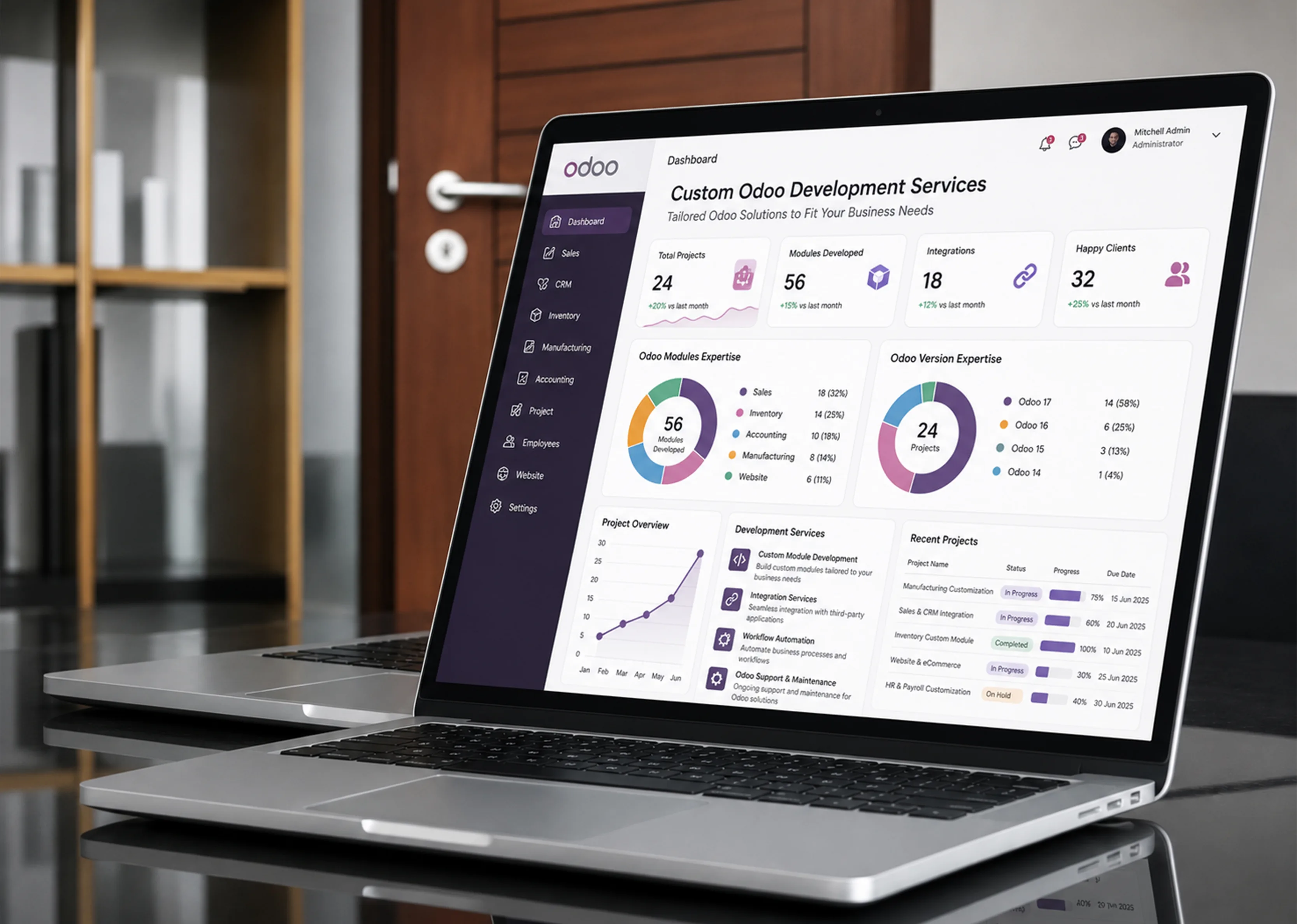 Odoo Development Dashboard Visualization